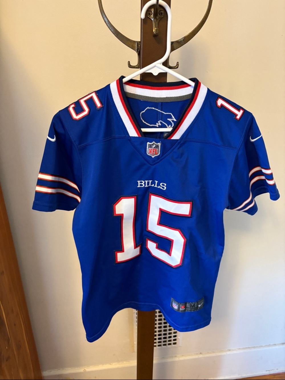 Nike On Field Stitched Buffalo Bills Jersey (Brown, no. 15) Youth M